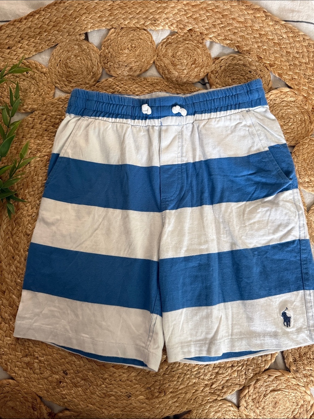 Ralph Lauren Boy Rugby-Striped Cotton Jersey Short. Size M 10/12